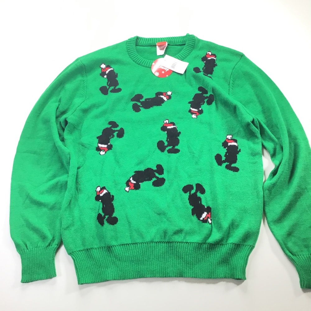 Disney Mickey Christmas LIMITED  Sweater Green NWT